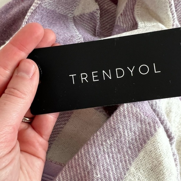 𝅺trendyol Women’s Purple Checkered Dress Size 40 NWT - Picture 10 of 11